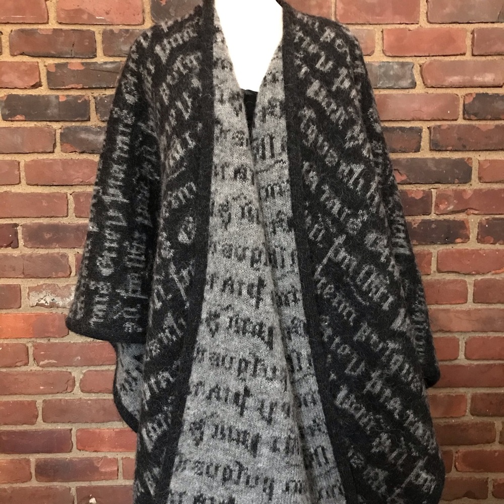 Blanket warm throw wrap poncho handmade -one size